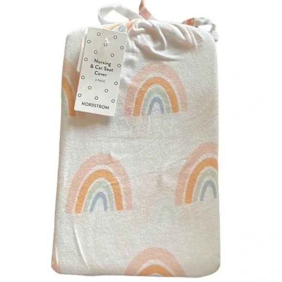 NORDSTROM Assorted 2-pack Car Seat & Nursing Covers In Rainbow Pack - Picture 2 of 3